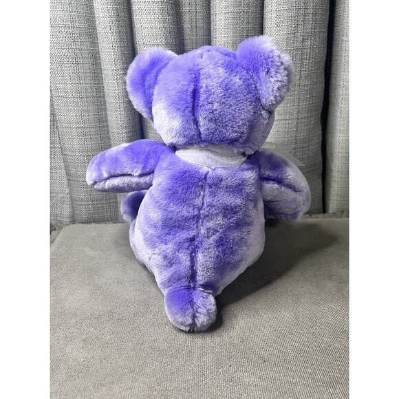 Commonwealth Purple Bear Plush Stuffed Animal Toy Teddy Bow Heart Nose 10 Inch - Picture 10 of 13